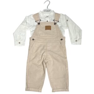 Salopeta si camasa baby Beige