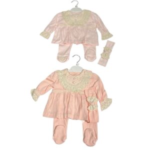 Compleu Fete, din 3 piese, pantaloni cu bluza si bentiti
