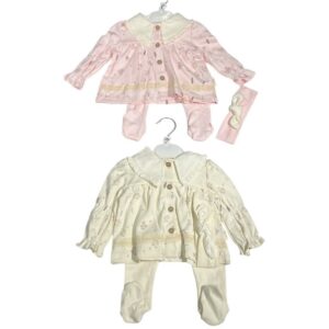Compleu fete, din 3 piese , pantaloni cu bluza si bentiti