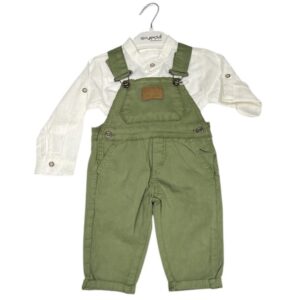 Salopeta si camasa baby verde